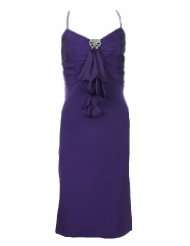Badgley Mischka Womens Silk Sleeveless Sheath Dress Purple 10 [Apparel 
