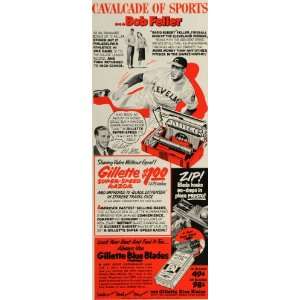  1951 Ad Gillette Super Speed Razor Bob Feller Baseball 