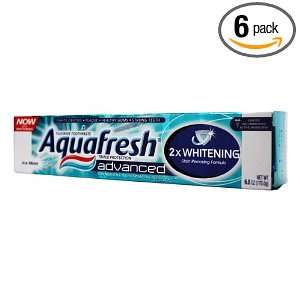  Aquafresh Advanced Whitening Toothpaste, 6 Ounce Tubes 