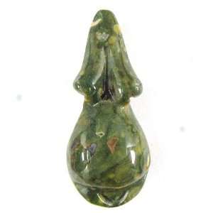  50mm carved rhyolite goddess pendant bead