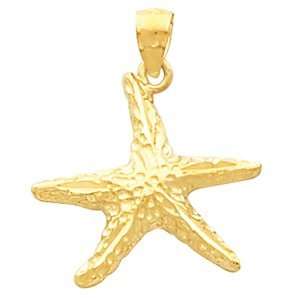   Pendant. 19.00X19.25 Mm Star Fish Pendant In 14K Yellow Gold Jewelry