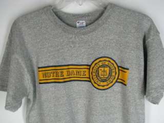 New VTG 80s Champion NOTRE DAME University Cotton/Rayon T Shirt Sz L 