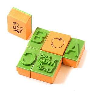LEARN ENGLISH BY ALPHABET&PICTURE SET FOAM RUBBER STAMP  