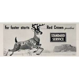   Oil Red Crown Gas Deer Stag   Original Halftone Print
