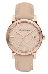Burberry Timepieces Check Stamped Round Dial Watch $495.00