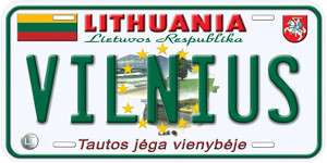 Lithuania Aluminum Car Auto Tag Novelty License Plate B01  