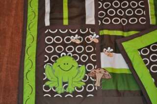 10PC Frog Nursery Crib Bedding Set Brown & Green**NEW**  
