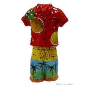  New Set Hawaiian Shirt Ceramic Salt and Pepper Shakers 