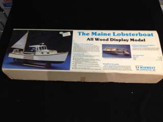 Maine Lobsterboat Model Midwest Kit #953 NEW All Wood Display Boat 