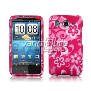  VMG HTC Inspire Design Hard Case Cover   Pink White Floral 