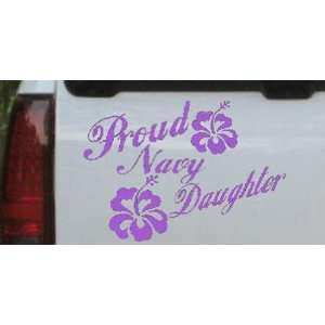 Proud Navy Daughter Hibiscus Flowers Military Car Window Wall Laptop 