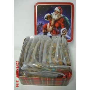 Holiday Santa Claus Tin filled with 1 dozen pieces MARBLE Biscotti 