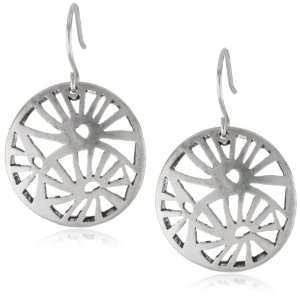  Kenneth Cole New York Silver tone Openwork Disk Earrings 