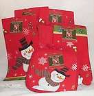 Christmas Snowman Kitchen Towels Set of 6 Holiday Decor  