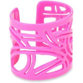 Bellissima Jewelry Color Block Cutout Geometric Hot Pink Cuff 