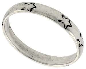  Sterling Silver Thin Stars Ring Band (Available in Sizes 6 