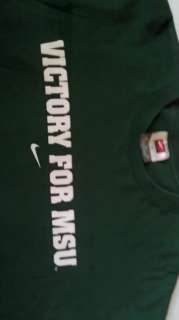 Nike Michigan State University MSU Victory For MSU T Shirt Green XL 