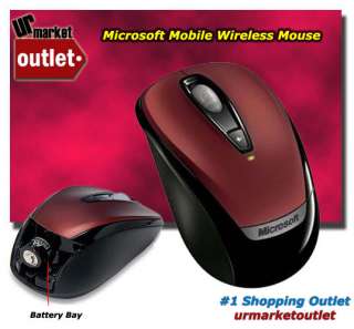 Microsoft 3000 Wireless 4 Button Optical 6BA Red Mouse  