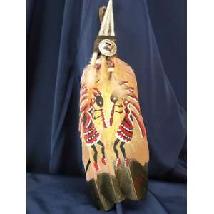  Native American Style Painted Feathers  Kokopellis 