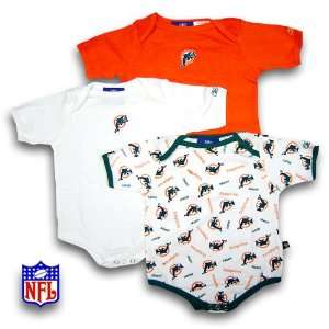 Miami Dolphins Newborn NFL Body Suit Gift Pack (Set of 3) by Reebok 