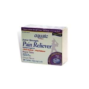 Equate Junior Pain Reliever Grape Flavor Ages 6 11 Meltaway Tablets 
