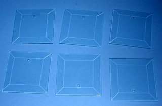 Lot of 6 Beveled Glass Suncatcher Blanks 3 square  