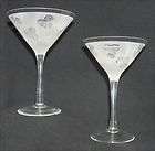 Irish New Grange frosted martini glasses ( set of 2 )