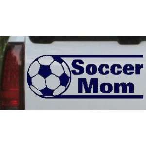 Navy 12in X 4.7in    Soccer Mom Sports Car Window Wall Laptop Decal 