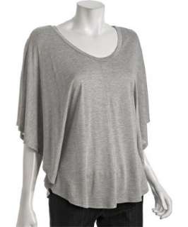 Collective Concepts heather grey jersey scoopneck flutter sleeve t 
