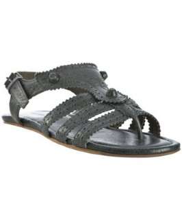 Balenciaga dark grey leather Arena flat thong sandals   up 