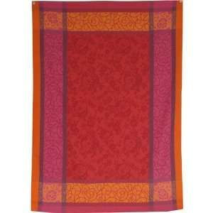  Luxe Swirls Reds Jacquard Towel