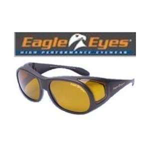 EAGLE EYES Sunglasses FIT ONS STYLE 10021 BLACK Wrap Around NASA 