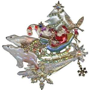    Kirks Folly Polar Bear Express Christmas Pin Pendant Jewelry