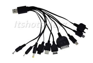   10 in 1 Multi Function Cell Phone USB Charger Cable + Adapter UK Plug