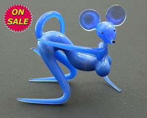 Glass Blown Figurine animal SEXY MOUSE Murano Style #3762  