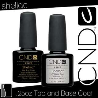 LOT CND Shellac Top & Base Coat Soak Off GEL .25 oz CREATIVE Nail 