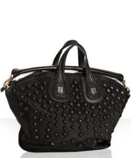 Givenchy black nylon Nightingale medium studded top handle bag 