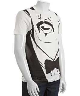 white and black cotton graphic t shirt  