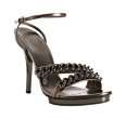style #306500401 gunmetal leather Galaxi chain link platform sandals