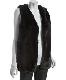 Wyatt black faux fur long vest