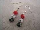 rolling dice stacked earrings sailor jerry rockabilly  