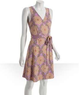 JB by Julie Brown purple sundial floral Rica sleeveless wrap dress 