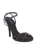Dolce & Gabbana black leather strappy stiletto sandals style 