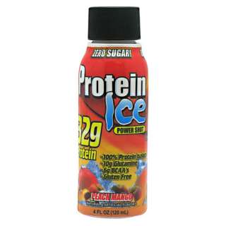 Protein Ice Power Shot 12 4oz (120mL) Bottles Peach Mango Protein 