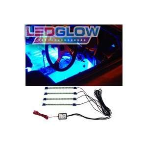  4pc. Blue LED Interior Underdash Lighting Kit Automotive