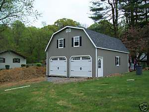 AMISH 24x24 DOUBLE WIDE GARAGE GAMBREL ROOF STRUCTURE  