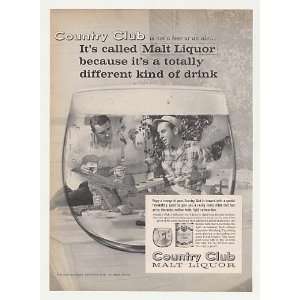  1963 Country Club Malt Liquor Men Build Photo Print Ad 