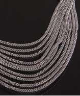 style #311134701 silver multi layered bar detail necklace
