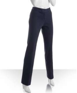 style #309953402 navy cotton jersey Theora straight leg trousers