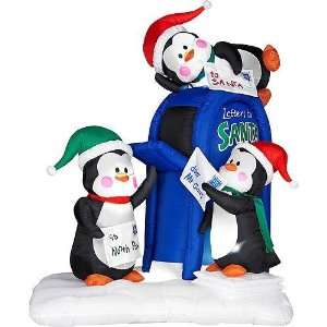   Tall Airblown Penguins with Mailbox Penguins Mailing Letters to Santa